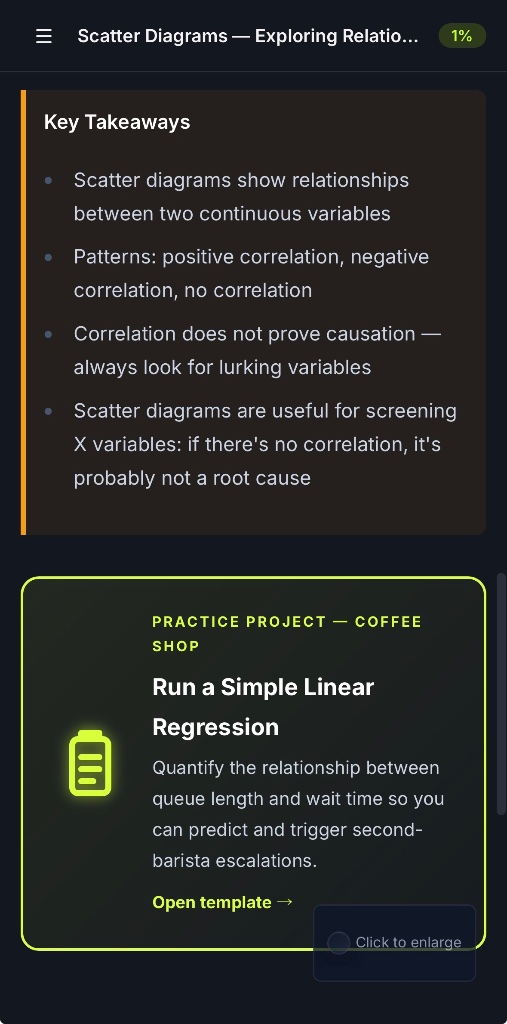 Scatter Diagrams — Key takeaways and practice project