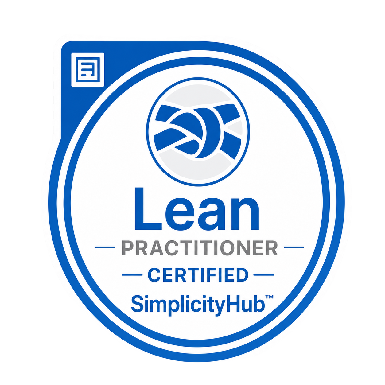 SimplicityHub Lean Practitioner certification badge
