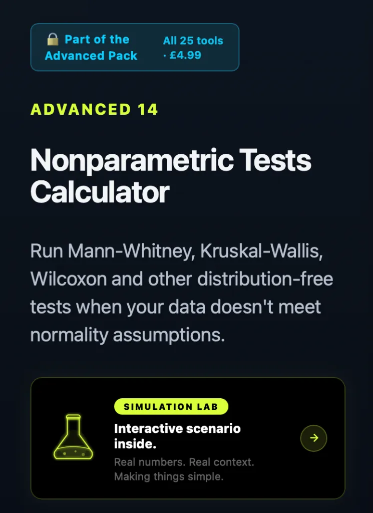 Advanced Statistical Tools pack