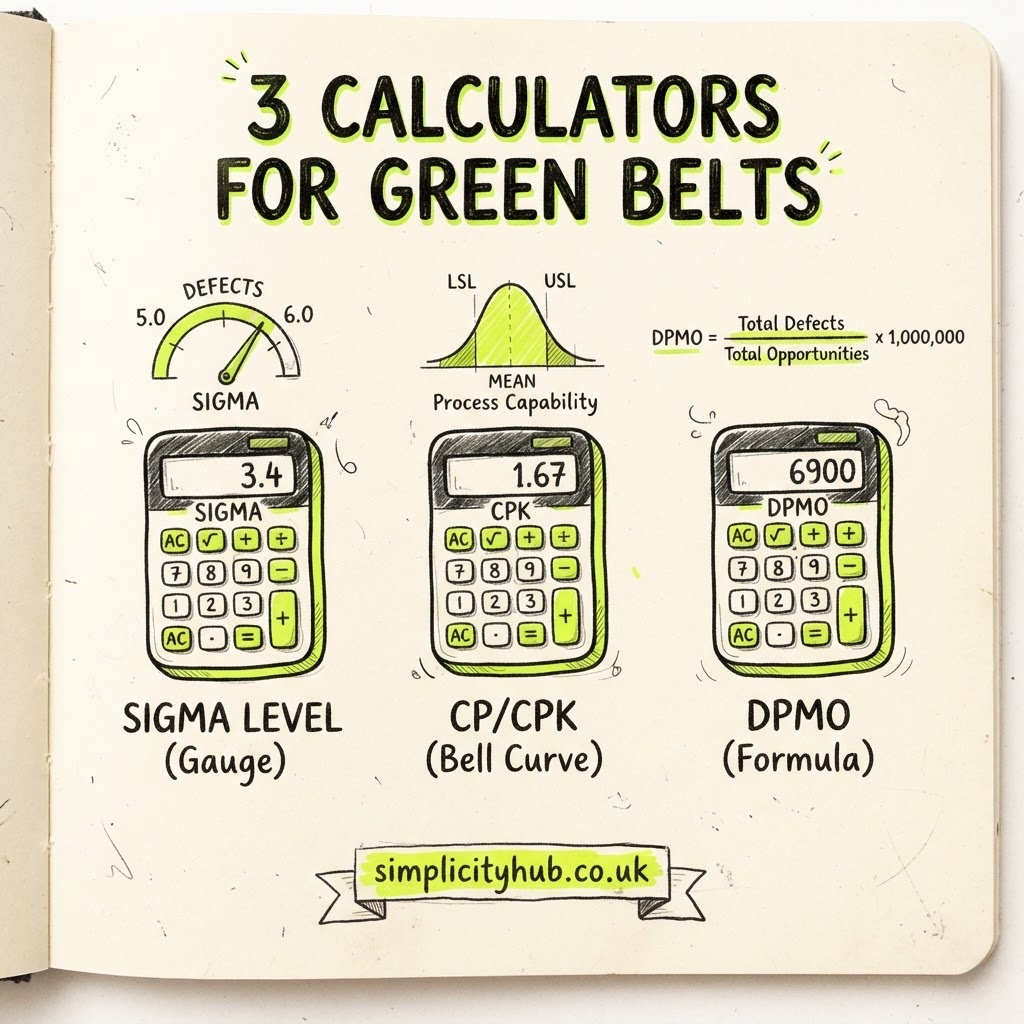 Daily Improvement Reel with practical Lean Six Sigma tips and calculators
