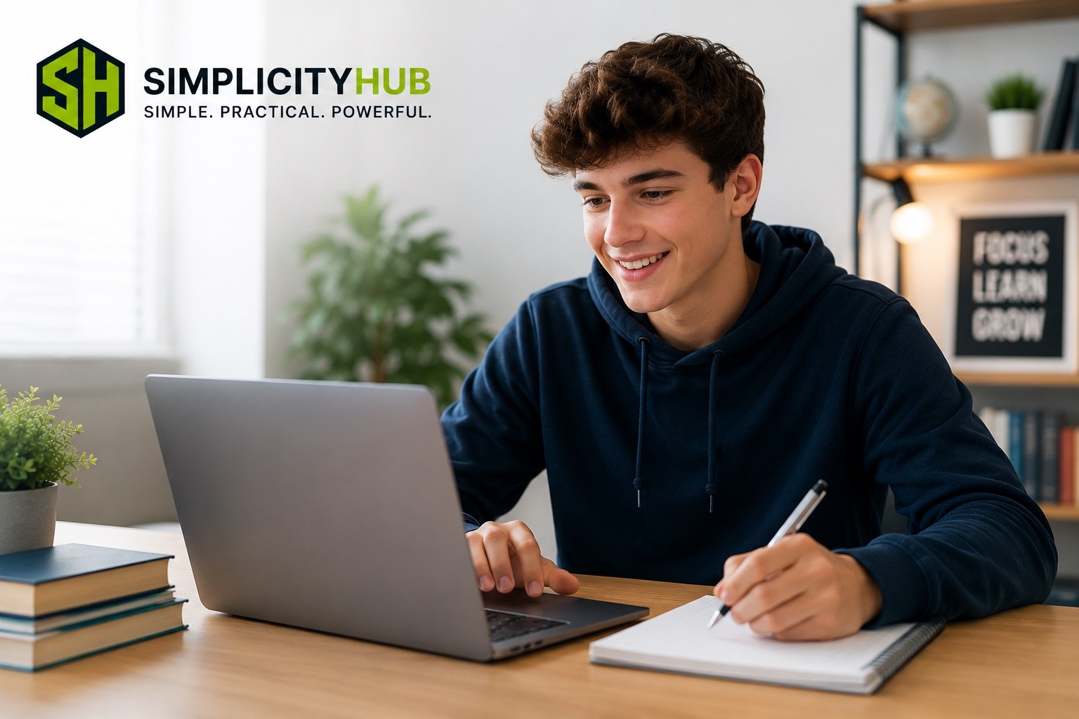 Learner studying online with SimplicityHub